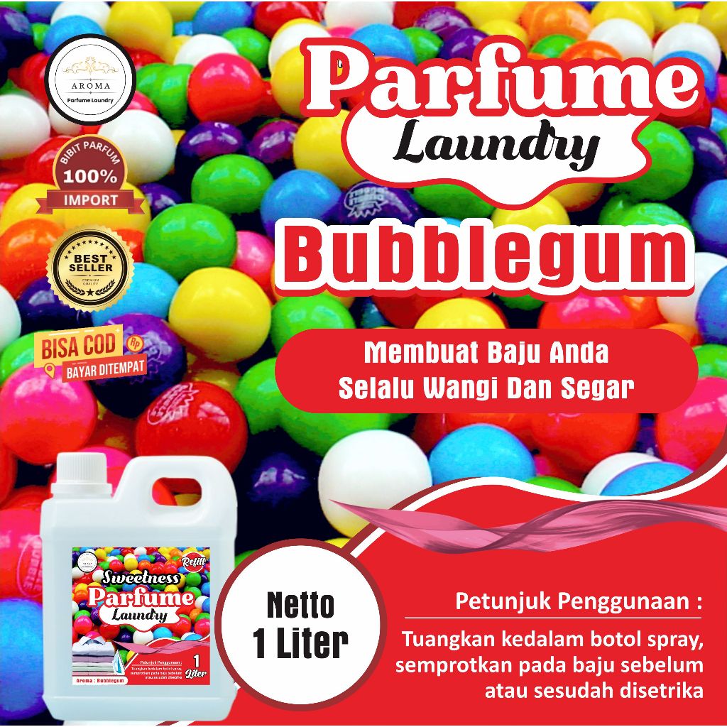 Parfum Laundry Aroma Bubblegum 1 Liter / Parfum Laundry Tahan Lama / Bibit Parfum Grade A
