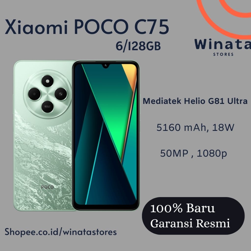 HP Xiaomi POCO C75 Ram 6/128GB - Resmi No Repack