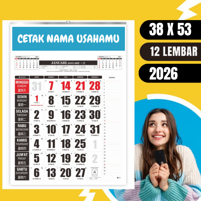 

CETAK KALENDER KERJA TAMBAH NAMA USAHA UKURAN 38 X 53 CM - KALENDER SEKOLAH / KOPERASI / LAUNDRY / BENGKEL / TOKO BANGUNAN