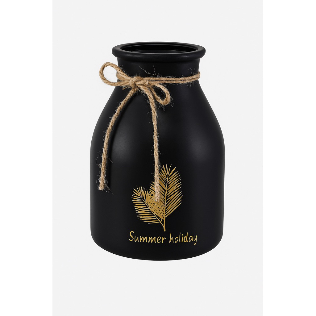 Vas Bunga Hitam Keramik (Include Box Packaging)