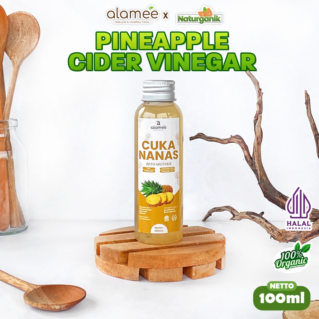 

ALAMEE Cuka Nanas Organik Original Pineapple Cider Vinegar With Mother 100ml Naturganik