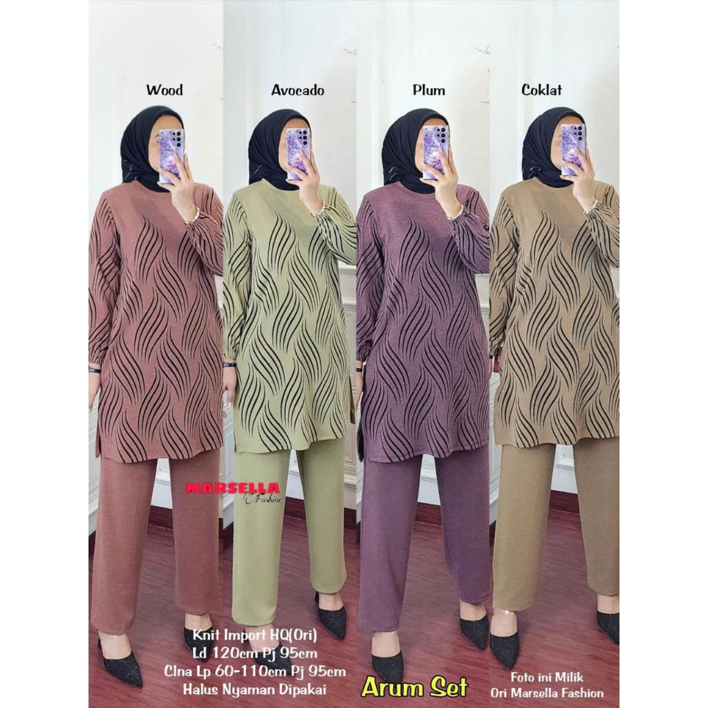 (( RESTOCK BISA COD )) ARUM NULA FERANI NAURA ABBEL SETELAN CELANA KULOT KNITE ORI BY MARSELLA VALEN