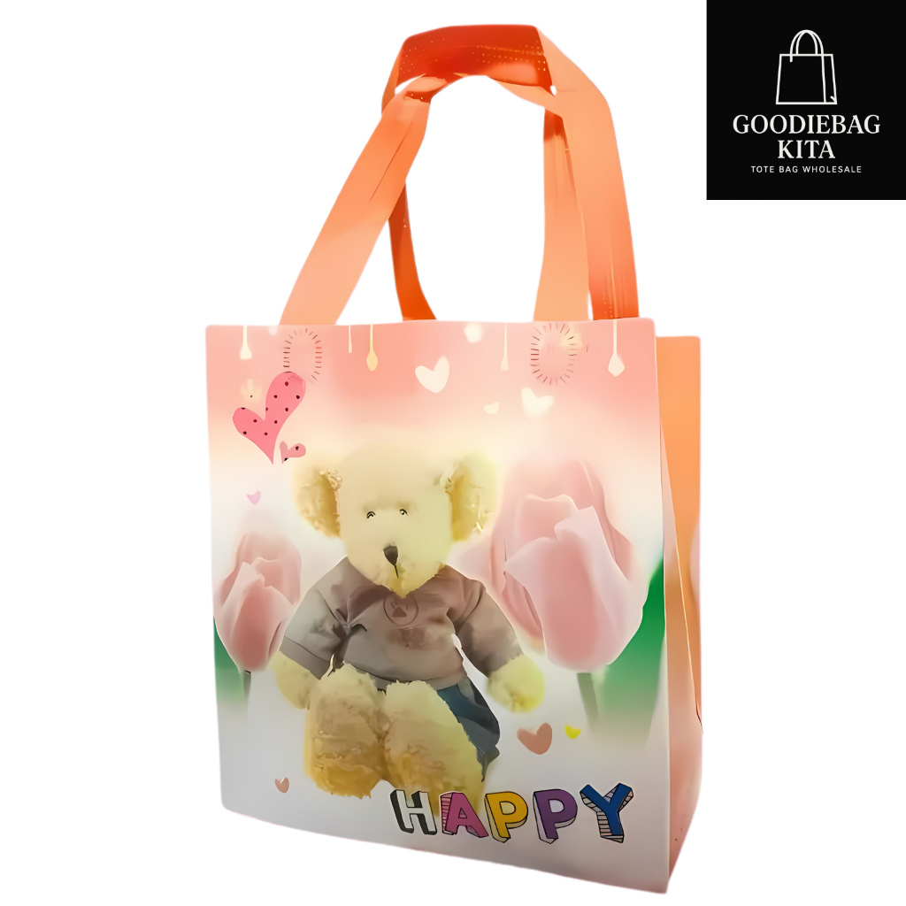 

Tas Spunbond Lucu Motif Beruang & Bunga/tas ulang tahun anak/tas ultah/tas souvernir/termurah