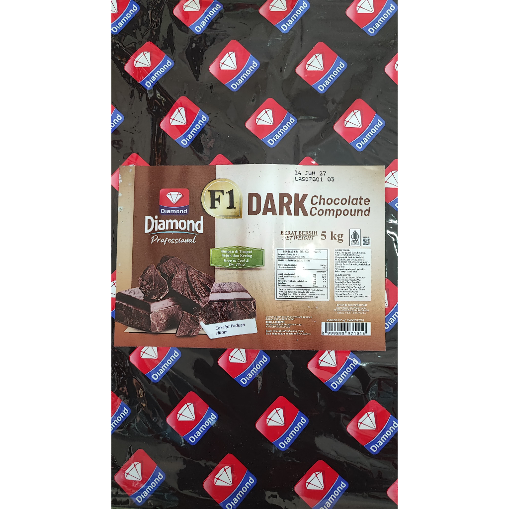 

Diamond F1 Dark Chocolate Compound Repack 1000 Gr / 500 Gr / 250 Gr