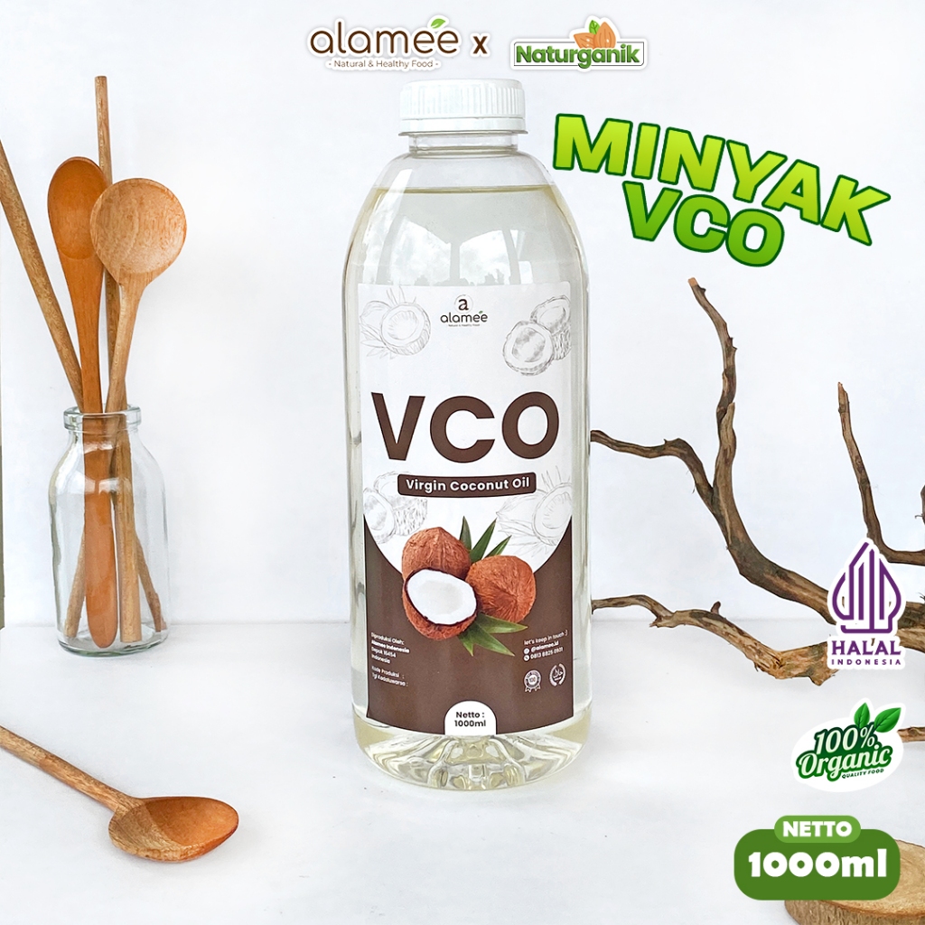 

ALAMEE Minyak Kelapa Extra Virgin Coconut Oil VCO Murni Dapat Diminum Organik Masak 1L Naturganik