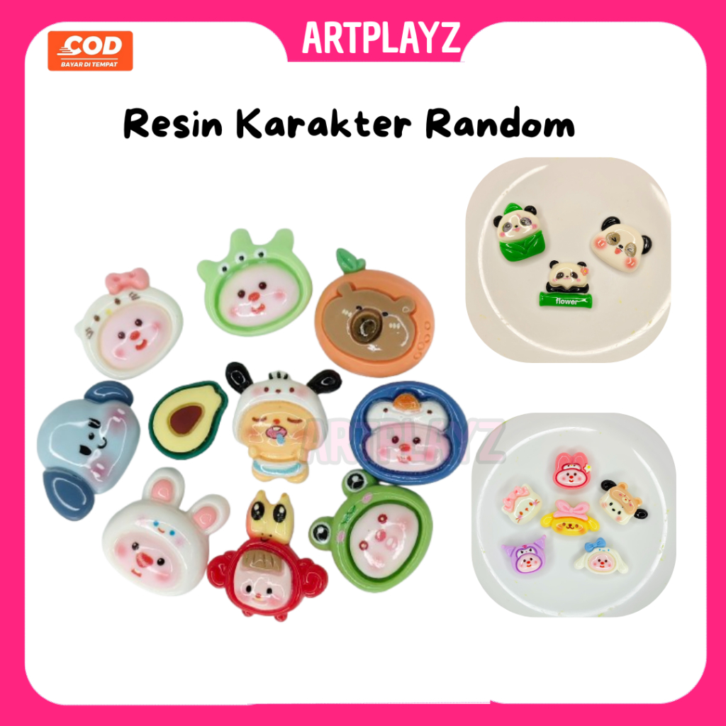 

10pcs Resin Aksesoris Karakter Spongebob Loopy dll cake topper manik Clay karakter