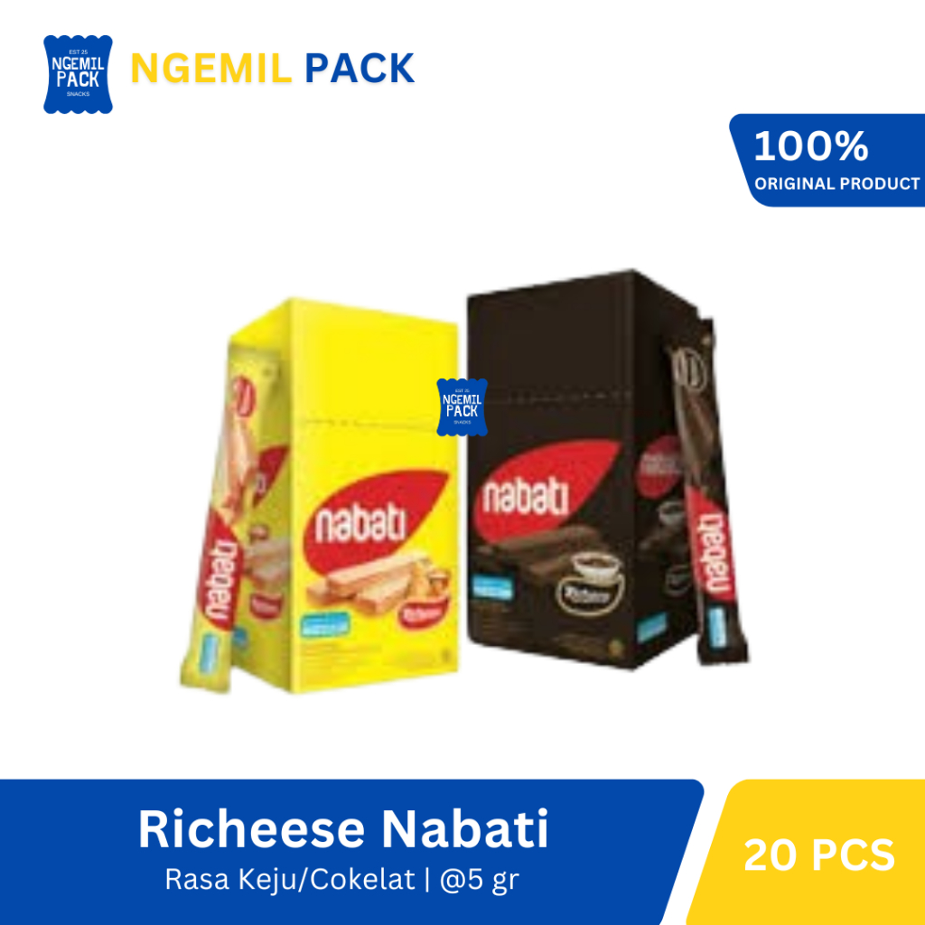 

Richeese Nabati Keju/Cokelat Wafer Isi 20pcs @5Gr