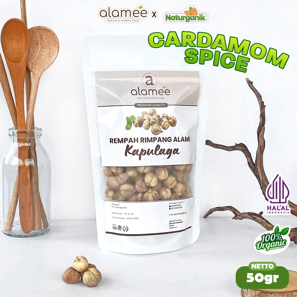 

ALAMEE Kapulaga Kering Lokal Cardamom Kapolaga Spice Rempah Rimpang Organik Alami 50gr Naturganik