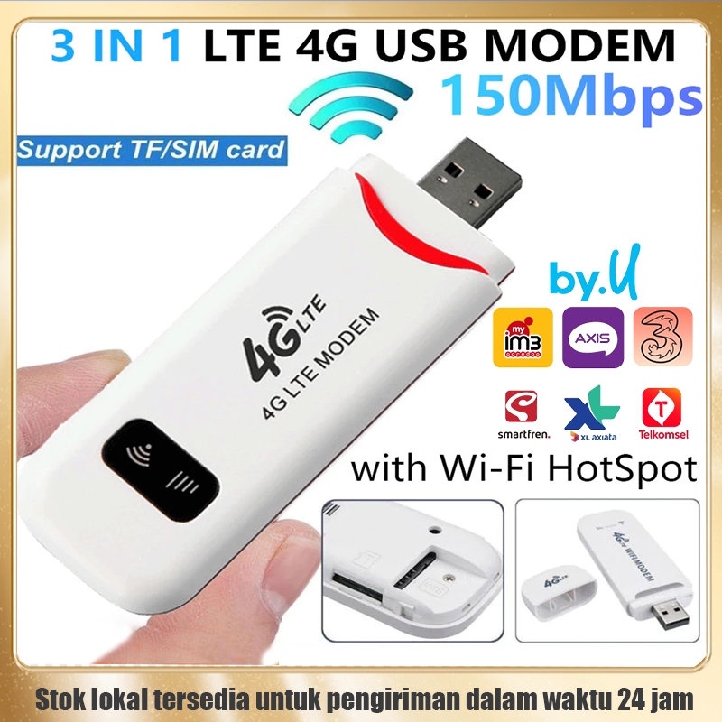 Modem Stick 4G LTE Nirkabel Wi-Fi 150Mbps Adaptor USB Wifi4 Kartu SIM 4G Router wifi Kartu Jaringan 