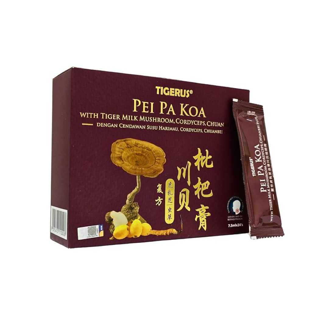 

Tigerus Pei Pa Koa Herbal Alami Pereda Batuk & Tenggorokan Kering Malaysia Per 3 Sachet