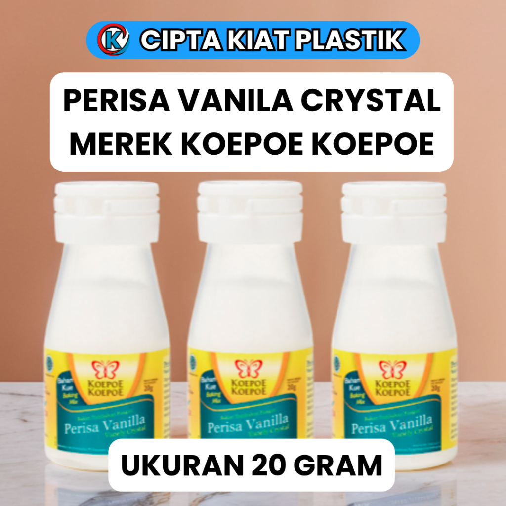 

Perisa Vanilla Kupu Koepoe Crystal 20 gr | Bubuk Vanila Vanili 20gr / Vanili Bubuk