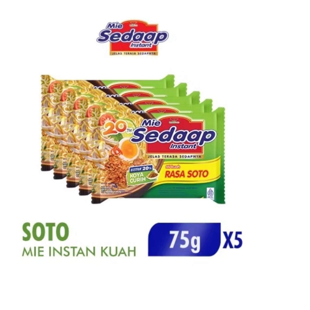 

Mie sedaap soto paket 5 pack x 75g
