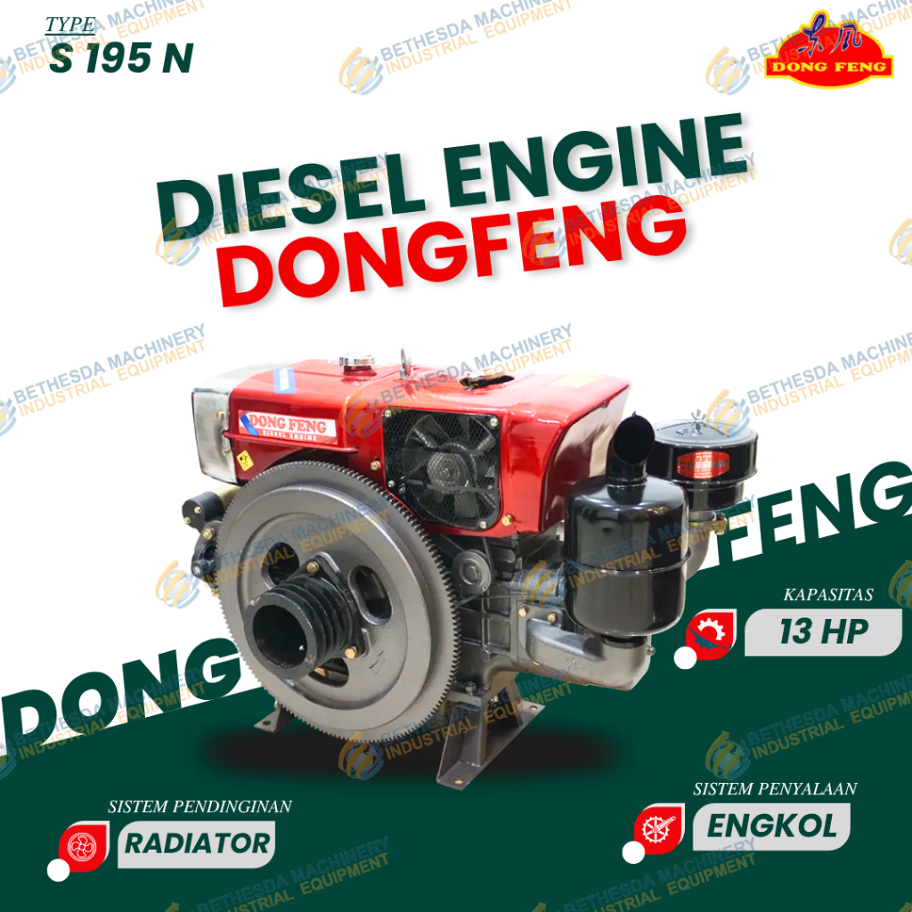 Diesel Engine Penggerak 13 Pk Mesin Solar DongFeng S 195 N
