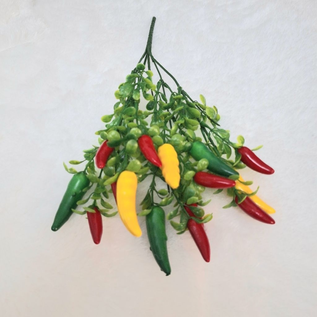 Hiasan cabe lombok cengek tanaman palsu cabai plastik