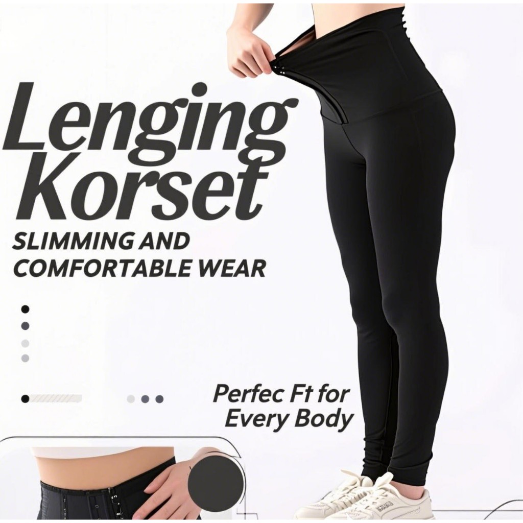 Celana Korset Sauna Pembakar Lemak Fat Burner Kancing Legging Korset Sweat Sport