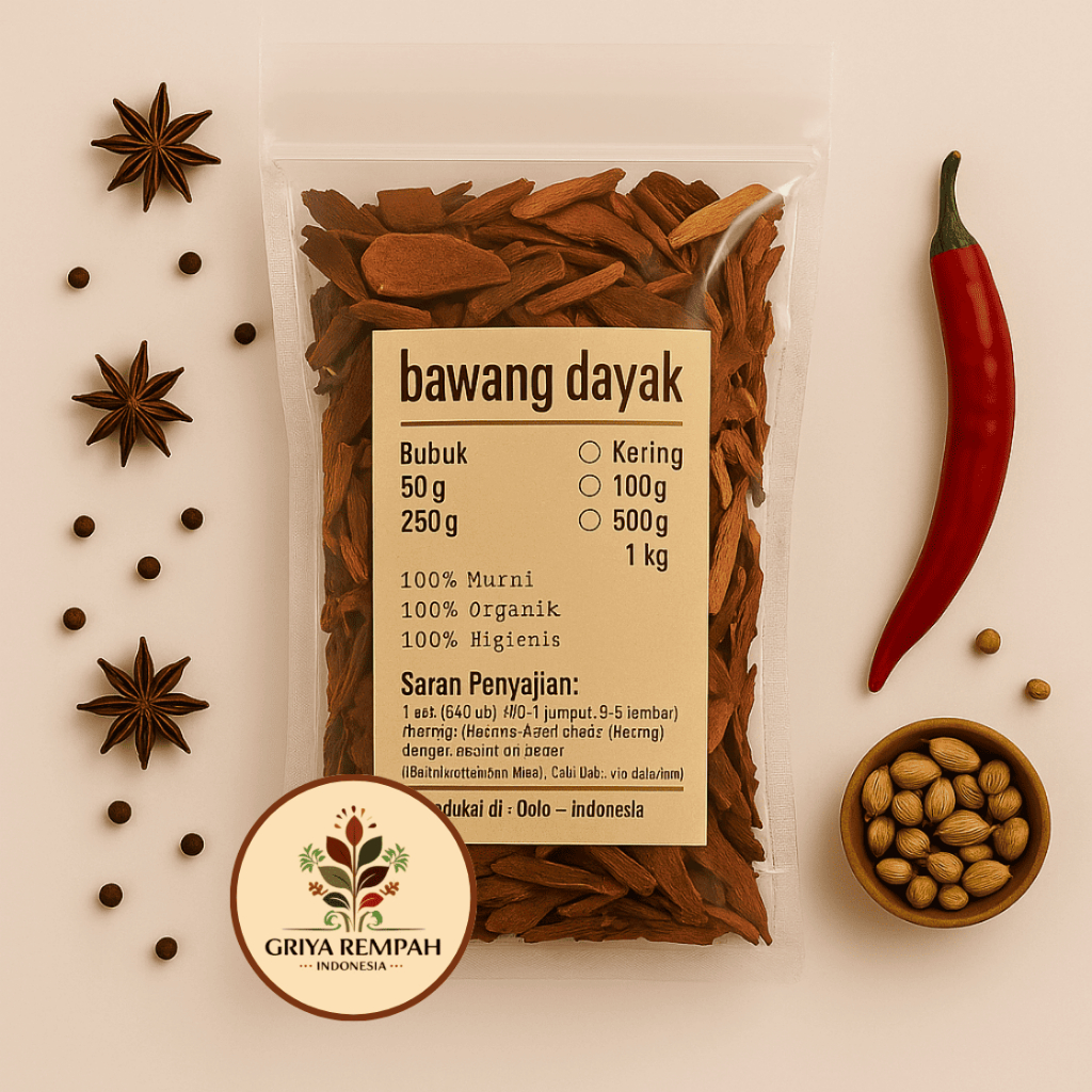 

BAWANG DAYAK KERING 50 GRAM Premium – Ramuan Rempah Herbal Alami Jamu Tradisional Merah Berlian untuk Kesehatan Simplisia Eleutherine bulbosa
