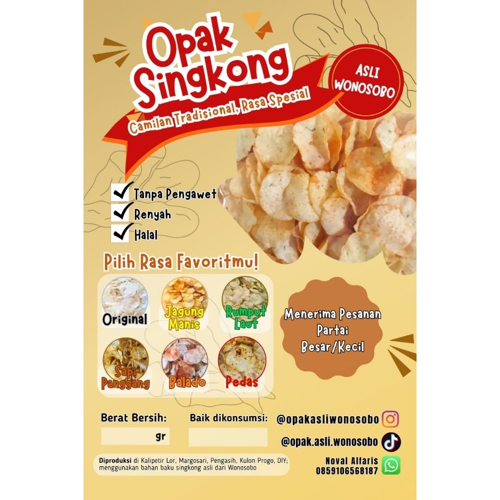 

Opak Singkong Asli Wonosobo