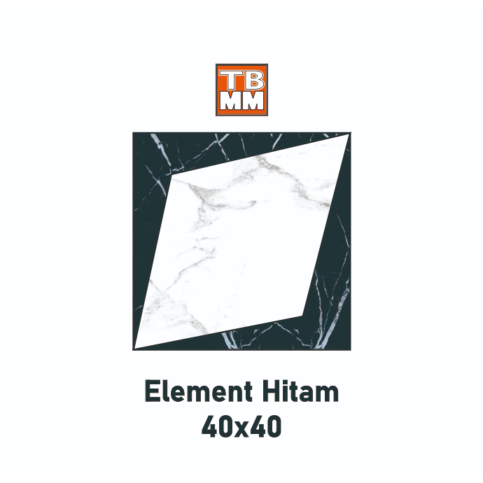 Keramik Lantai 40x40 Motif Marmer Hitam Putih Element Estillo