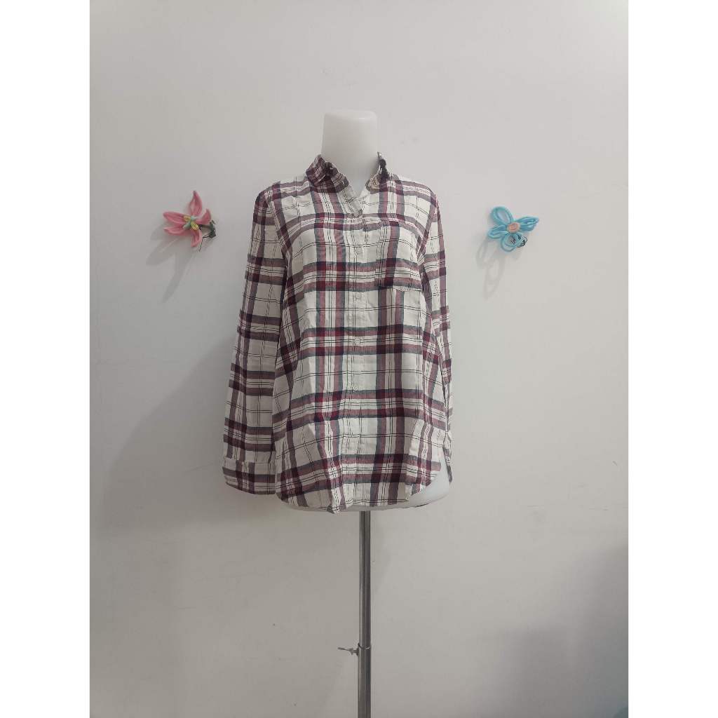 [PRELOVED] Baju Kemeja Wanita Polos dan Kotak-kotak H&M, PIMKIE DAN NINETY DEGRESS