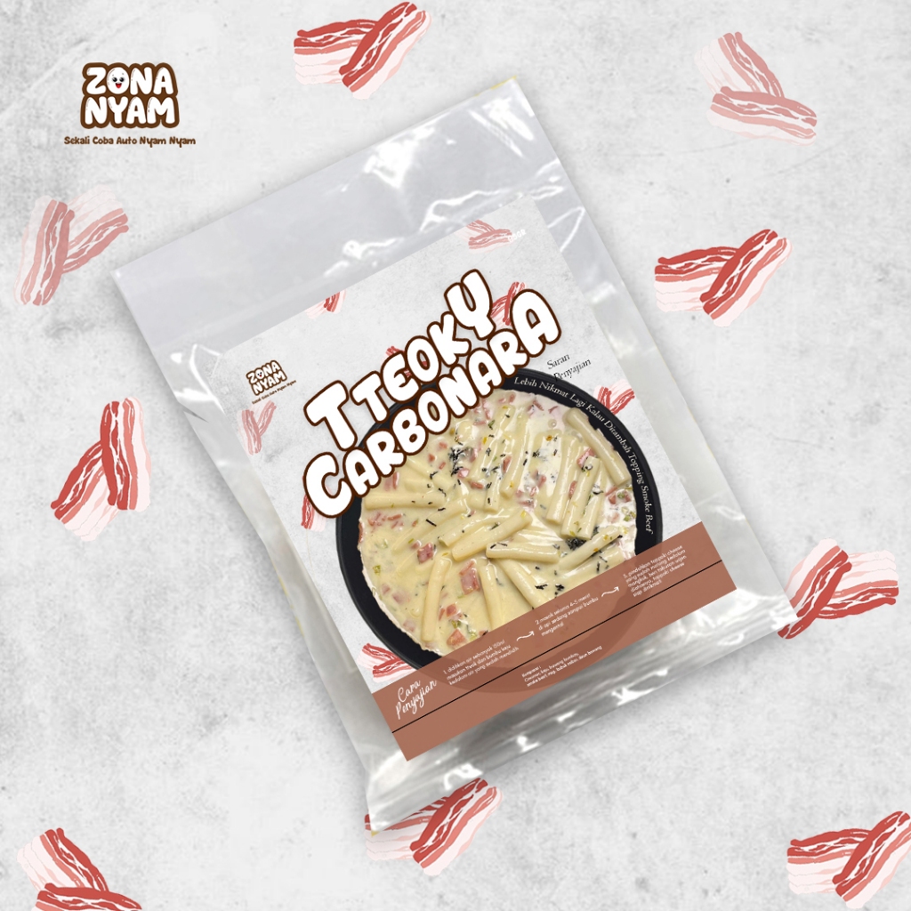 

ZonaNyam - Tteokbokki Carbonara - Topokki Rose Keju - Topokki Rose Keju Cheese - Gochujang Makanan Instant - Food