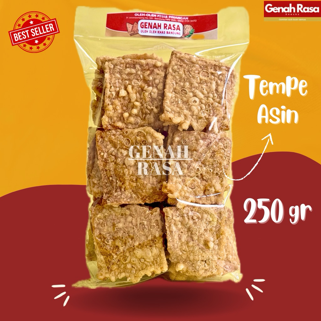 

Keripik Tempe Goreng oleh oleh Khas Bandung Original Best Seller 250 gram GENAH RASA