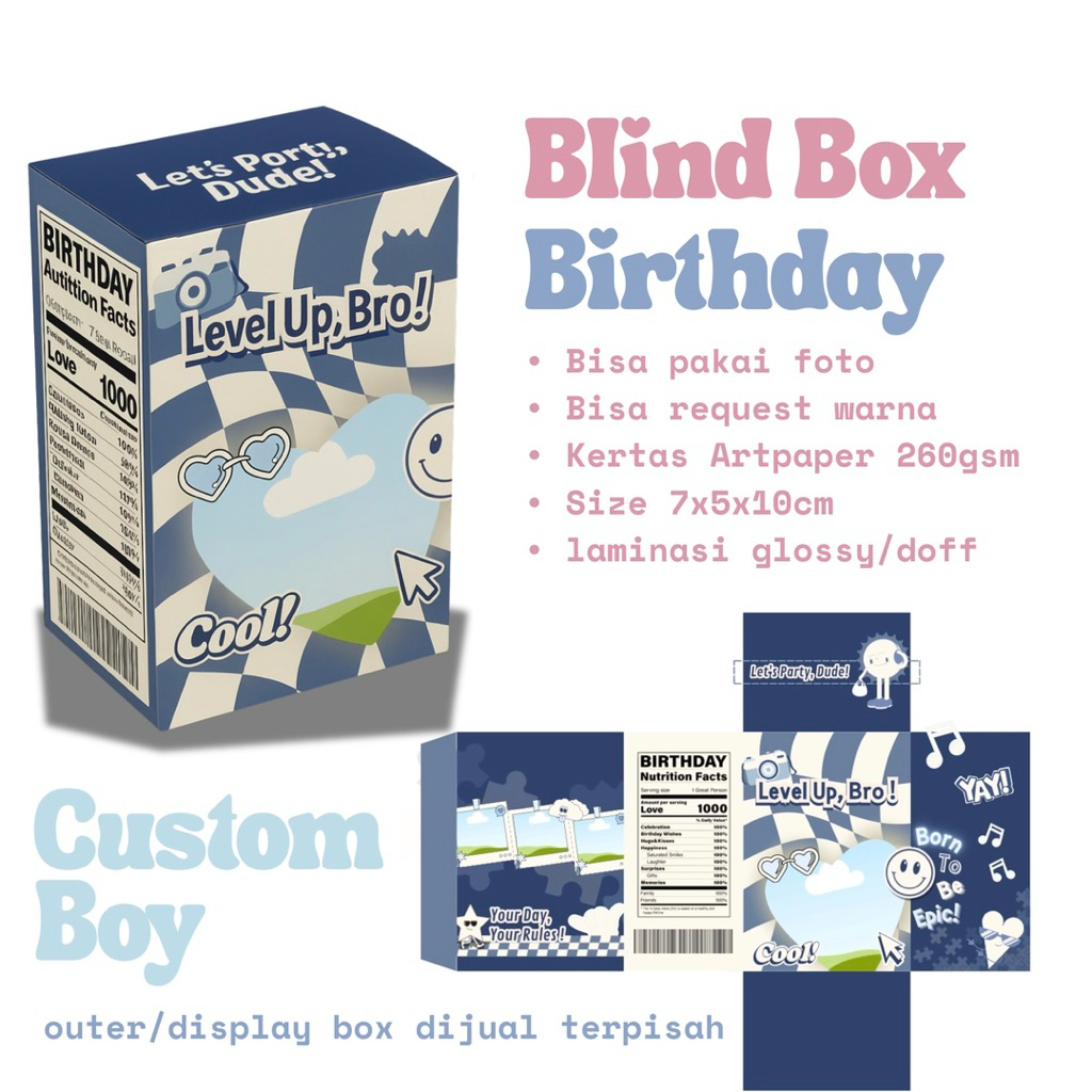 

Blind Box Kado Ulang Tahun COWO Custom | Hadiah Misteri Unik & Lucu – Cocok untuk Surprise Gift!
