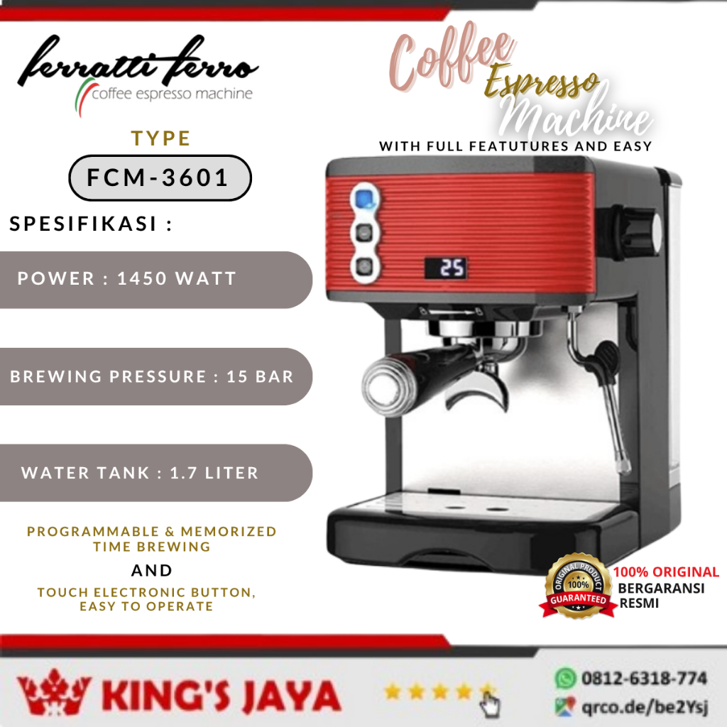 Mesin Kopi Espresso FCM-3601 Manual Espresso Machine FCM3601