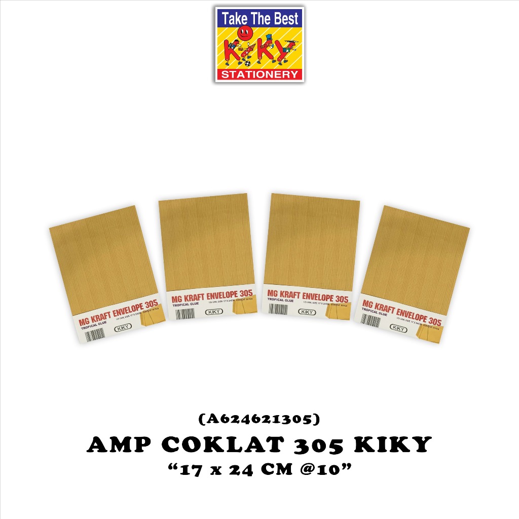 

KIKY Amplop Coklat No. 305 - 125 GRAM Lem - 1 Pack = 10 Lembar