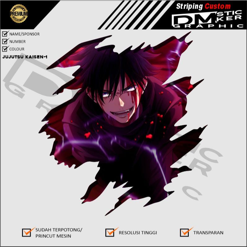 

Sticker Vynil Anime JUJUTSU KAISEN Stiker Sudah Printcut Siap Tempel KODE JUJUTSU KAISEN