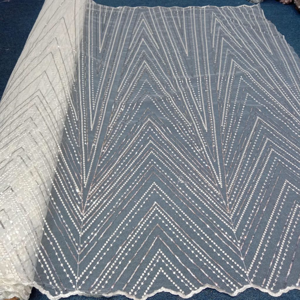 Kain tile payet spaingel piramid premium kain tile payet mewah