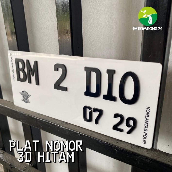 Plat Nomor Motor Putih Akrilik