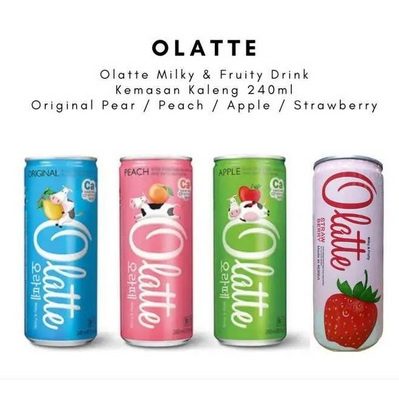

Olatte kaleng 240ml per pak isi 30 kaleng - minuman susu rasa buah - made in korea