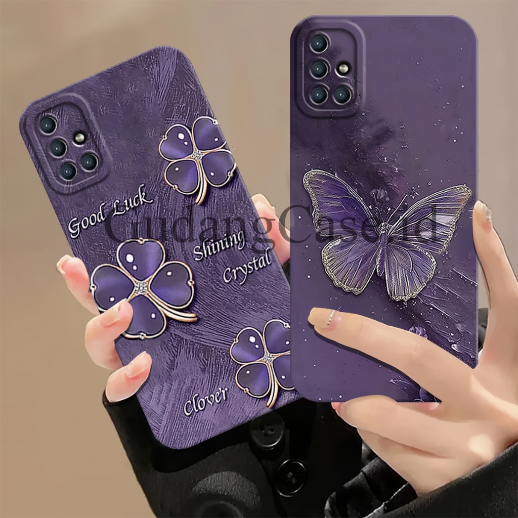 Softcase Hp Samsung A71 A51 A31 Casing Lentur Pelindung Kamera Motif Bunga Kupu