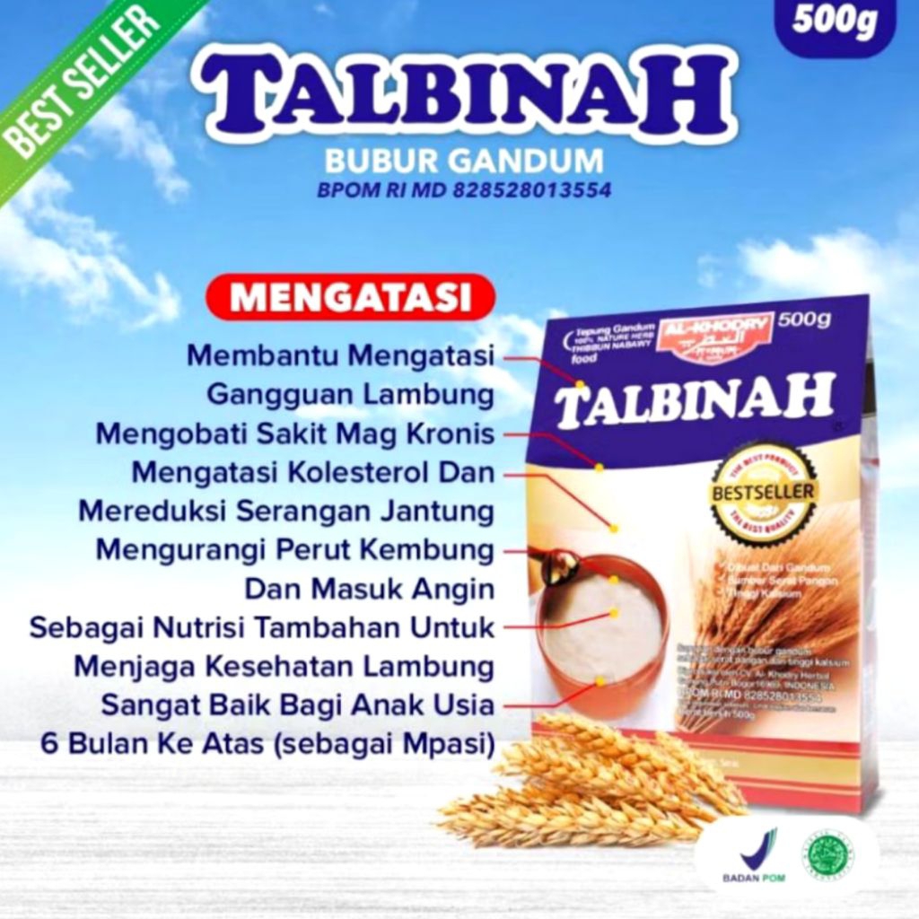 

tepung talbinah gandum khodry bubur gandum 100% original kolestrol