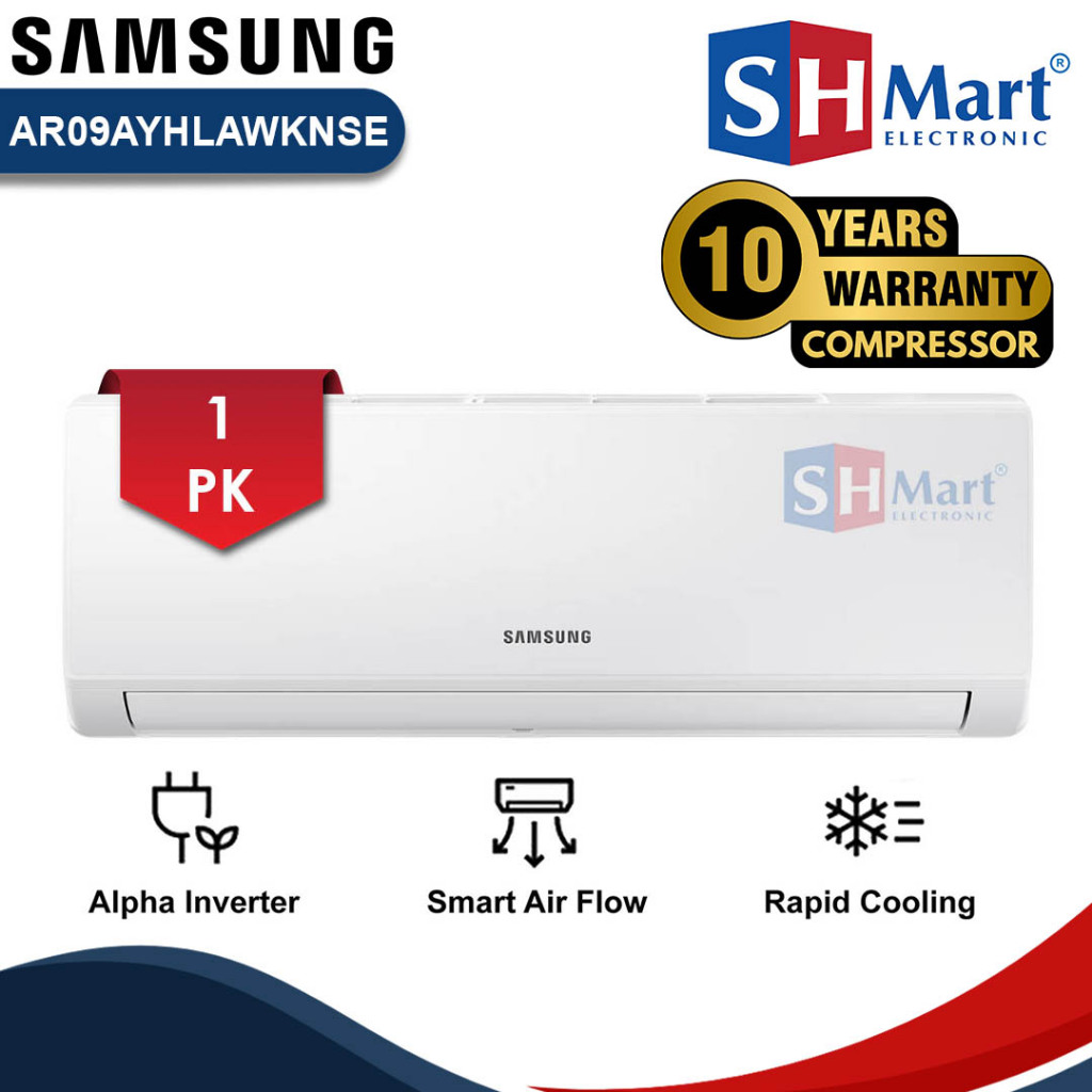 AC 1 PK SAMSUNG ALPHA INVERTER AR09AYHLAWKNSE UNIT ONLY (MEDAN)
