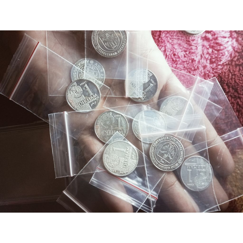 1 dirham koin perak asli.