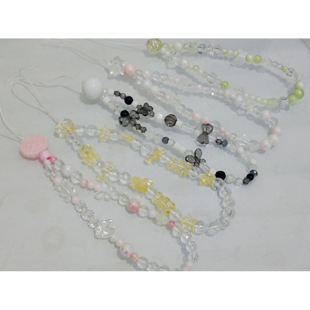 COLOURFUL DAY Gantungan HP/Strap HP Warna Pink Kuning Hijau Hitam Bening