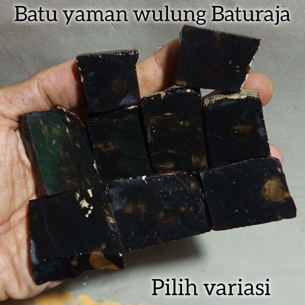 batu yaman wulung/bongkahan batu yaman wulung batu raja/batu kecubung api natural/batu akik