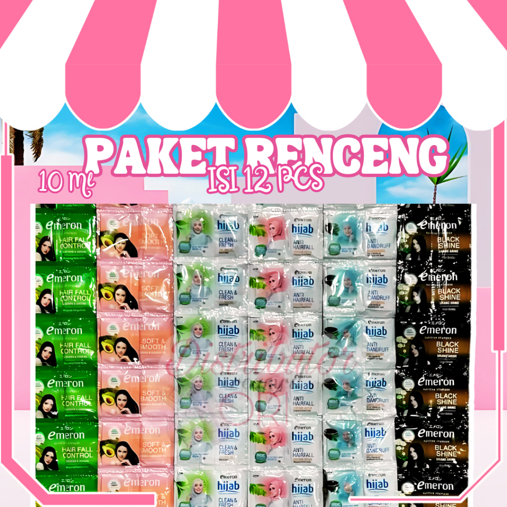 [PAKET ISI 12]  EMERON Bundle Bundling Hemat LUSINAN SHAMPO SHAMPOO SAMPO RENCENG | BLACK SHINE | AN