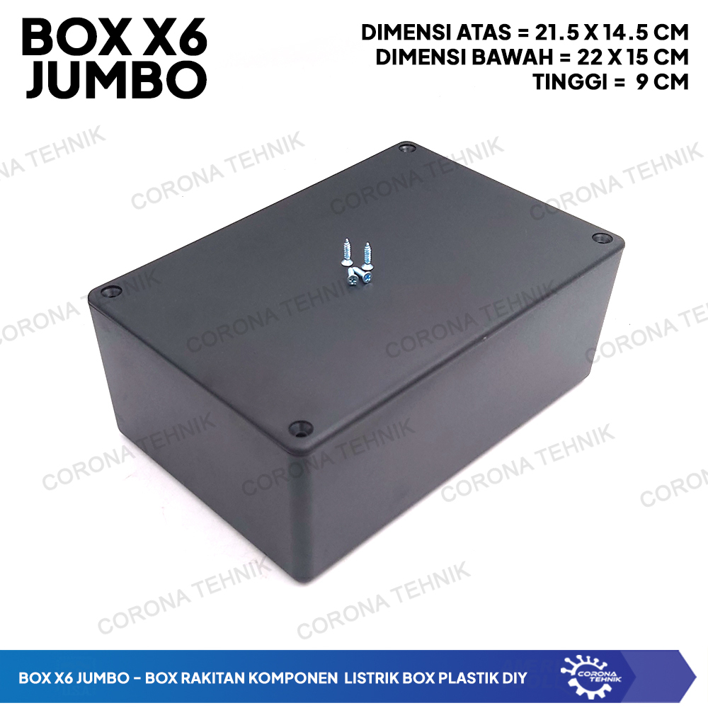 Box X6 Jumbo + Sekrup - Box Rakitan Komponen Listrik Box Plastik DIY