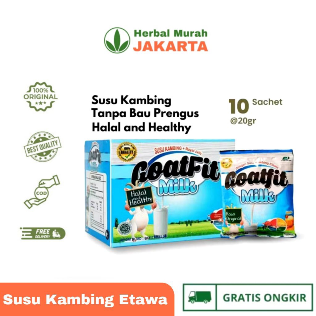 

SUSU KAMBING ETAWA - GOATFIT MILK BUBUK 10 SACHET RASA ORIGINAL ASLI | ALL VARIAN