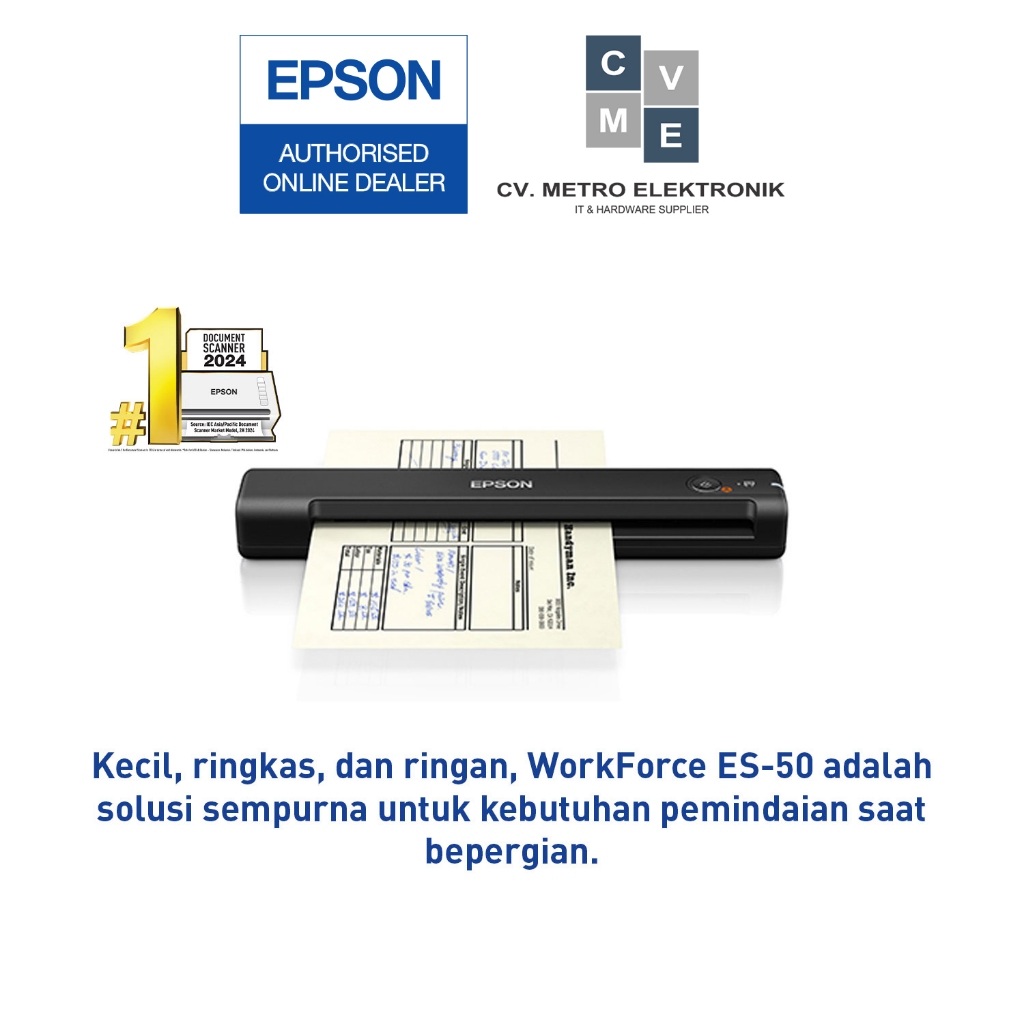 Scanner EPSON ES-50 Scanner EPSON Portable ES 50 ES50 Garansi Resmi