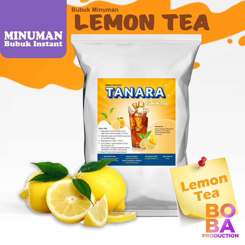 

TANARA Powder Lemon Tea 500gr - Bubuk Premium Aneka Rasa - Bobaproduction