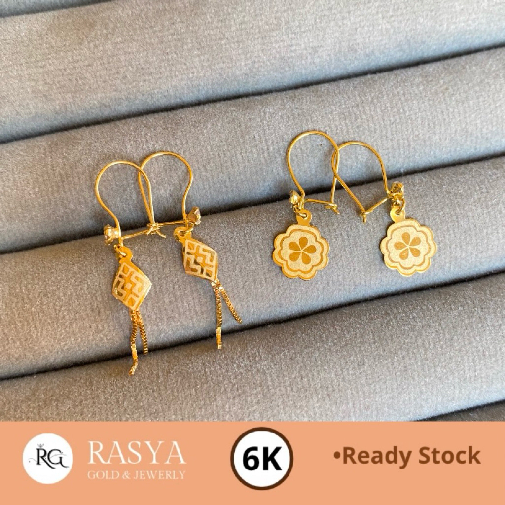 Anting Jurai Variasi Kadar 300 / 6K Anting Emas Italy Anak 0.5 gr Anting Motif Variasi