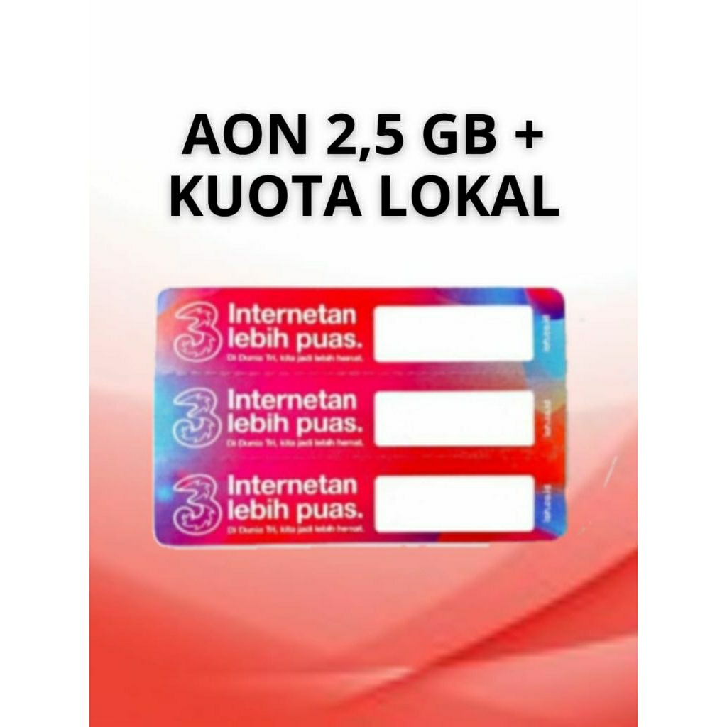Voucher Tri AON 2,5GB + Kuota Lokal