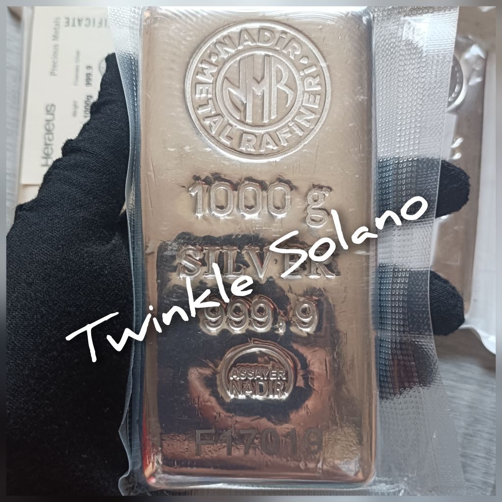 Perak Batangan Silver 999 Nadir 1kg ( 1.000 gr ) Fine Silver