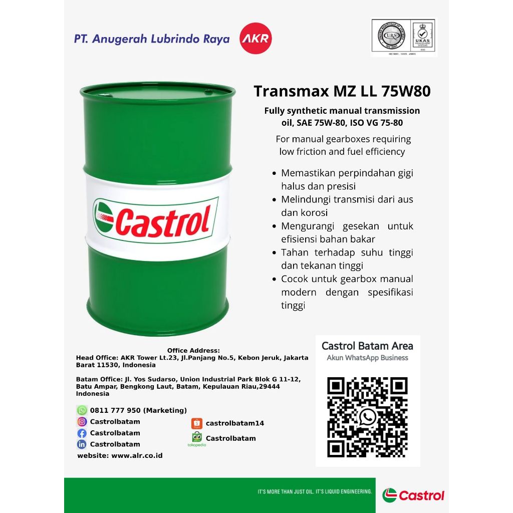 Transmax MZ LL 75W80 - Fully synthetic manual transmission oil - SAE 75W-80 - ISO VG 75-80 - 208 L