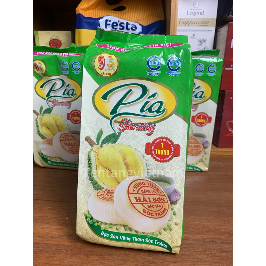 

Bánh Pía Sầu Riêng Hải Sơn 1 Trứng – Kue Pia Durian Khas Sóc Trăng