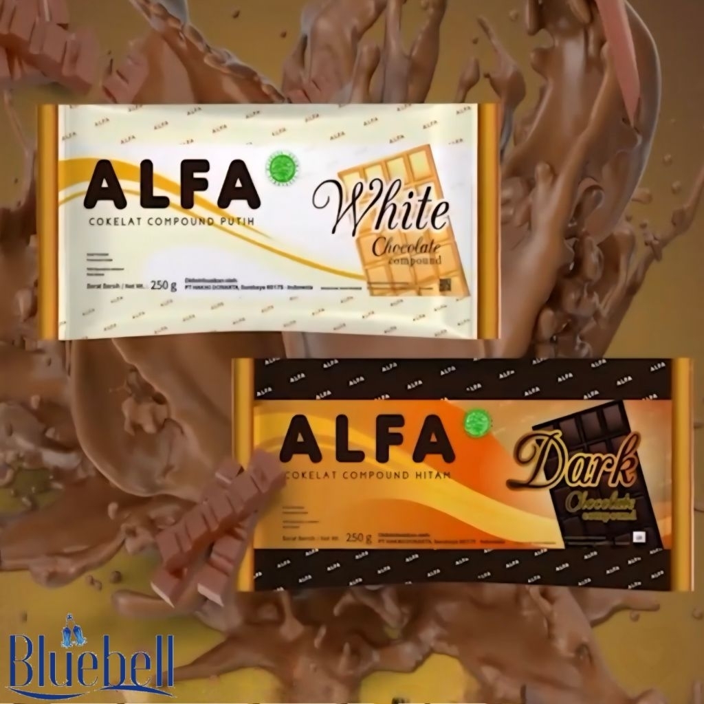 

Coklat Compound Alfa 250 gram Varian Dark dan White Coklat Pelapis dan Isian Kue