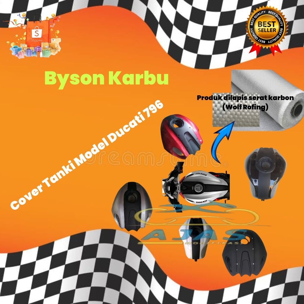 Cover Tanki Byson Karbu Type Ducati 796